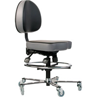 Chaise ergonomique TF 180, Mobile, Vinyle Si&egrave;ge, Noir OSI Industrial Sales