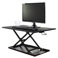 Adjustable Stand-Up Desk, Desktop Unit, 15-3/4" H x 31-1/2" W x 22-1/2" D, Black OSI Industrial Sales