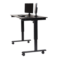 Adjustable Stand-Up Desk, Stand-Alone Desk, 45-1/4" H x 29-1/2" D, Black OSI Industrial Sales