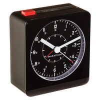Desk Alarm Clock, Analog, Battery Operated, 3.5" W x 1.5" D x 3.75" H, Black OSI Industrial Sales