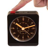 Desk Alarm Clock, Analog, Battery Operated, 3.5" W x 1.5" D x 3.75" H, Black OSI Industrial Sales