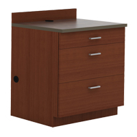 Modular Base Cabinet, 3 Drawers, 36" W x 25" D x 39" H, Mahogany OSI Industrial Sales