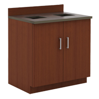 Modular Base Cabinet, Melamine, 39" H x 36" W x 25" D, Mahogany OSI Industrial Sales
