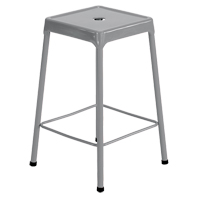 Counter Stool, Stationary, Fixed, 25", Steel Seat, Grey OSI Industrial Sales