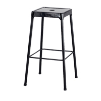 Bistro Stool, Stationary, Fixed, 29", Steel Seat, Black OSI Industrial Sales