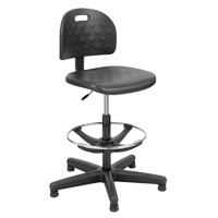Soft Tough Stool, Stationary, Adjustable, 29" - 49", Polyurethane Seat, Black OSI Industrial Sales