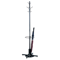 Coat Rack with Umbrella Stand, 70" H, Black, 4 Hook(s) OSI Industrial Sales