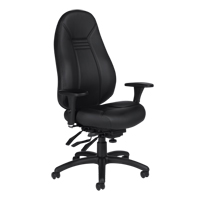 High Back Comfort Chair, Leather, Black, 300 lbs. Capacity OSI Industrial Sales