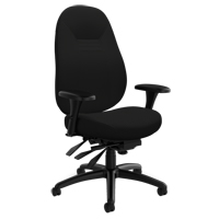 Medium Back Comfort Chair, Polyester, Black, 300 lbs. Capacity OSI Industrial Sales