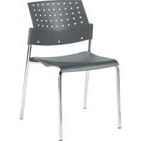 Armless Stacking Chairs, Plastic, 33" High, 300 lbs. Capacity, Grey OSI Industrial Sales