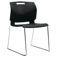 Chair, Plastic, 32-1/2" High, 300 lbs. Capacity, Black OSI Industrial Sales