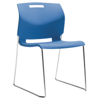 Chair, Plastic, 32-1/2" High, 300 lbs. Capacity, Blue OSI Industrial Sales