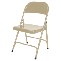 Folding Chair, Steel, Beige, 300 lbs. Weight Capacity OSI Industrial Sales
