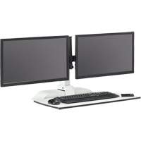 Soar Sit/Stand Electric Desk with Dual Monitor Arm, Desktop Unit, 37-1/4" H x 27-3/4" W x 22" D, White OSI Industrial Sales