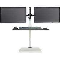 Soar Sit/Stand Electric Desk with Dual Monitor Arm, Desktop Unit, 37-1/4" H x 27-3/4" W x 22" D, White OSI Industrial Sales