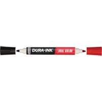 Marqueur &agrave; encre permanente et double couleur Markal Dura-Ink, Ronde, Noir/Rouge OSI Industrial Sales