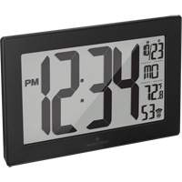 Self-Setting & Self-Adjusting Wall Clock with Stand, Digital, Battery Operated, Black OSI Industrial Sales