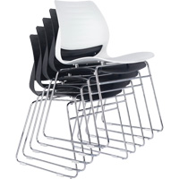 Chaises empilables, Polypropyl&egrave;ne, Hauteur 32", Capacit&eacute; 250 lb, Noir OSI Industrial Sales