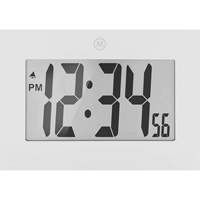 Large Frame Clock, Digital, Battery Operated, 9" W x 1" D x 6.5" H, White OSI Industrial Sales
