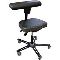 VEGA-T Ergonomic Industrial Chair, Mobile, Adjustable, Vinyl Seat, Black OSI Industrial Sales