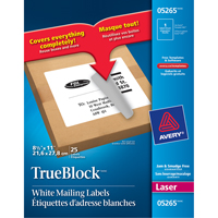 &eacute;tiquettes d'exp&eacute;dition au laser TrueBlock, 11" la x 8,5" la x Blanc OSI Industrial Sales