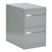 Vertical Filing Cabinet with Recessed Drawer Handles, 2 Drawers, 18.15" W x 26.56" D x 29" H, Grey OSI Industrial Sales