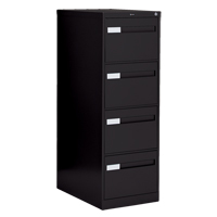 Vertical Filing Cabinet with Recessed Drawer Handles, 4 Drawers, 18.15" W x 26.56" D x 52" H, Black OSI Industrial Sales