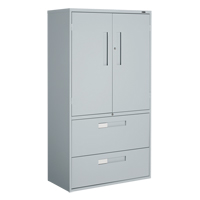 Multi-Stor Cabinet, Steel, 3 Shelves, 65-1/4" H x 36" W x 18" D, Grey OSI Industrial Sales