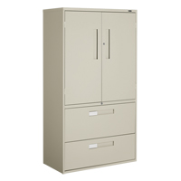 Multi-Stor Cabinet, Steel, 3 Shelves, 65-1/4" H x 36" W x 18" D, Beige OSI Industrial Sales