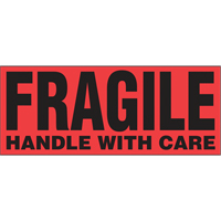 &eacute;tiquettes pour traitement sp&eacute;cial Fragile Handle with Care, 5" lo x 2" la, Noir/rouge OSI Industrial Sales