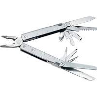 SwissTool Multi-Tool with Lockable Blade, Metal, Metal Handle, 155 mm L, 26 Functions, 0.7 lbs. OSI Industrial Sales
