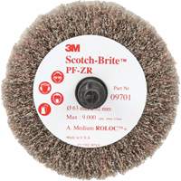 Scotch-Brite Roloc Cut and Polish Flap Brush, PF-ZR, Aluminum Oxide, Medium Grit, 2-1/2" x 1-1/4" OSI Industrial Sales
