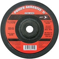 A24R POWER ABRASIVE Grinding Wheel, 7" x 1/4", 7/8" Arbor, Type T27 OSI Industrial Sales