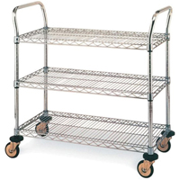 Standard-Duty Utility Carts, Stainless Steel, 18" x 39" x 30", 500 lbs. Capacity OSI Industrial Sales