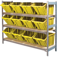 Wide Span Shelving with Jumbo Plastic Bins, Steel, Boltless, 800 lbs. Capacity, 66" W x 60" H x 18" D OSI Industrial Sales
