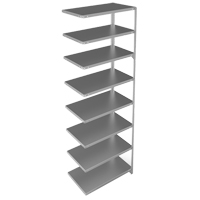 Shelving Unit, Galvanized Steel, Slotted Angle, Add-On, 36" W x 96" H x 18" D OSI Industrial Sales