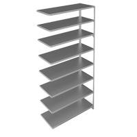 Shelving Unit, Galvanized Steel, Slotted Angle, Add-On, 48" W x 96" H x 18" D OSI Industrial Sales