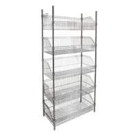 Wire Basket Shelving Unit, 5 Tiers, 48" W x 74" H x 24" D OSI Industrial Sales