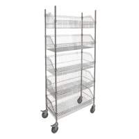 Wire Basket Shelving Cart, 5 Tiers, 48" W x 80" H x 24" D OSI Industrial Sales