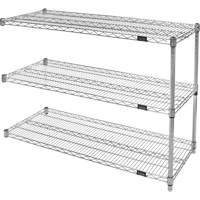 Heavy-Duty Chromate Wire Shelving, Add-On Kit, 3 Tiers, 30" W x 33" H x 14" D OSI Industrial Sales