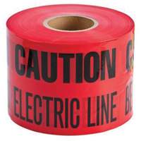 Ruban d'avertissement de danger souterrain Buried Electric Line Identoline, 6" la x 1000' lo, Noir/rouge OSI Industrial Sales
