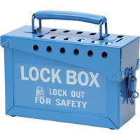 Portable Metal Lock Box, Blue OSI Industrial Sales