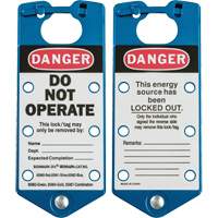Labeled Lockout Hasps, Blue OSI Industrial Sales