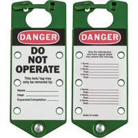 Labeled Lockout Hasps, Green OSI Industrial Sales