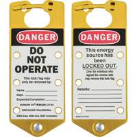 Labeled Lockout Hasps, Yellow OSI Industrial Sales