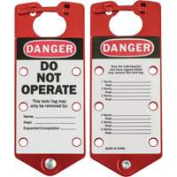 Labeled Lockout Hasps, Red OSI Industrial Sales