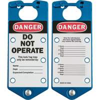 Labeled Lockout Hasps, Blue OSI Industrial Sales
