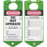 Labeled Lockout Hasps, Green OSI Industrial Sales
