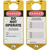 Labeled Lockout Hasps, Yellow OSI Industrial Sales