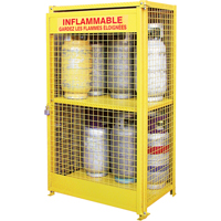 Gas Cylinder Cabinets, 12 Cylinder Capacity, 44" W x 30" D x 74" H, Yellow OSI Industrial Sales